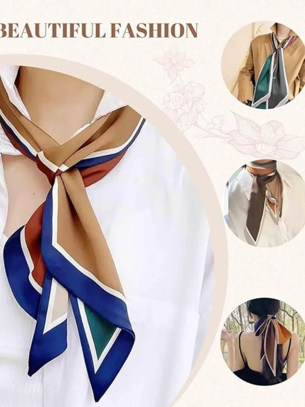 Women's Green Coffee Four Color  Elegant Oblique Angle Scarves Bag Scarfs